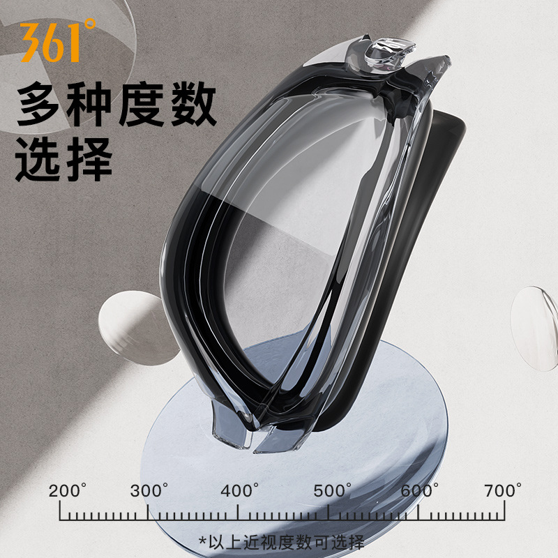 Picture of 361 degree swimming goggles earplugs integrated swimming glasses widened field of vision myopia glasses colorful electroplated swimming glasses