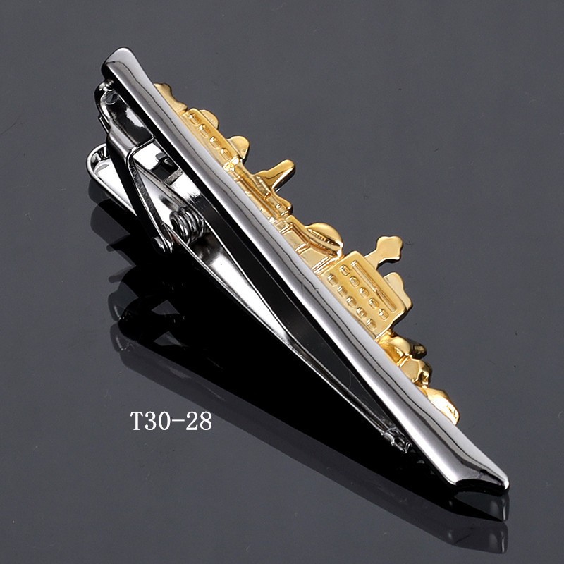 Picture of Spot men's shape metal bullet pen collar clip creative two-color pen sail aircraft fun tie clip