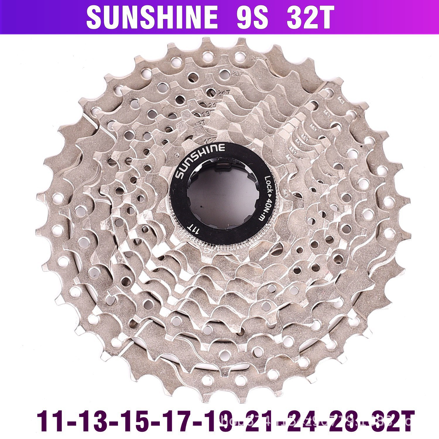 Rihui SUNSHINE flywheel 9 speed 50T40T42T36T32T bicycle flywheel Tower wheel sprocket climbing card type