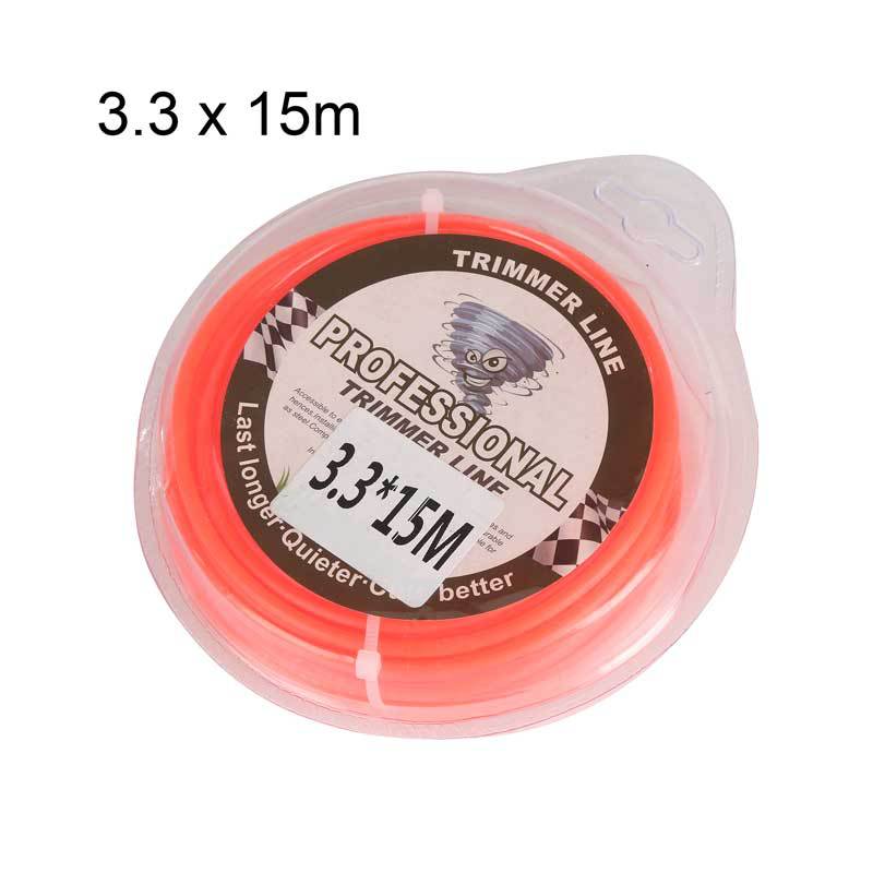 Lawn Mower Rope Round 3.3Mm*15M English Bubble Shell Packaging Nylon Mowing Rope Lawn Mower Rope Cross-Border Hot Sale
