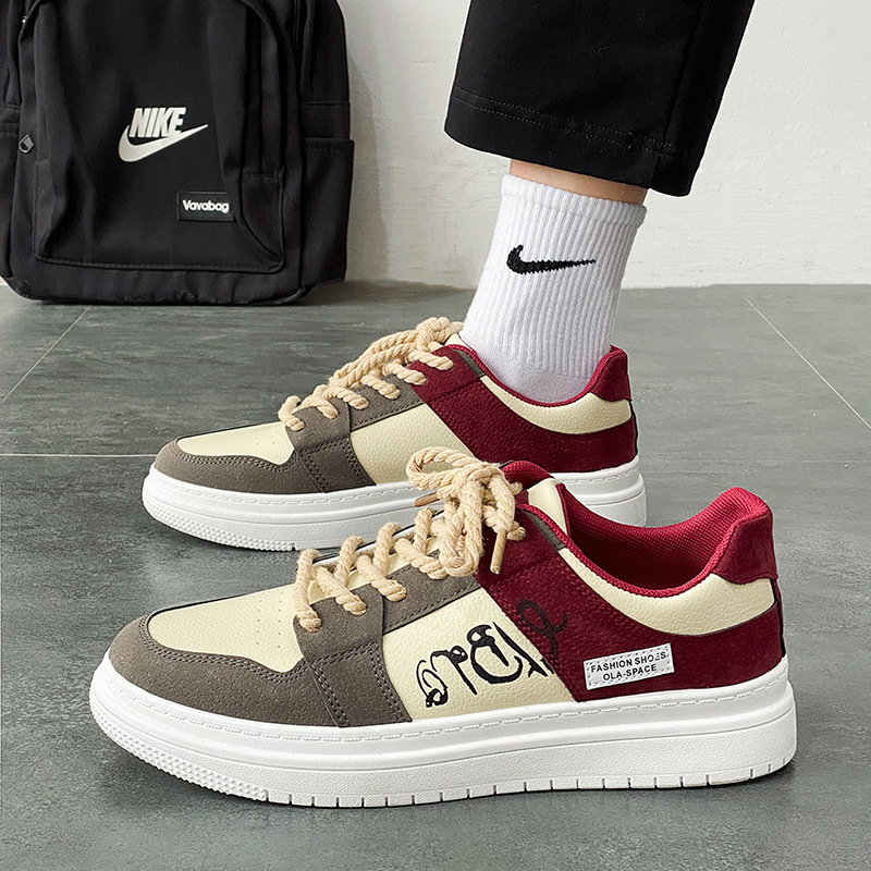 Autumn Men's Shoes New Niche Design Sports Casual Flat Shoes Men's Teenager All-match Breathable Student Trendy Shoes