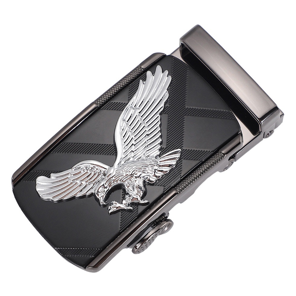 New Men's Belt Automatic Buckle Versatile Men's Belt Genuine Leather Trouser Belt Light Luxury Niche Cross-Border Business Rivets