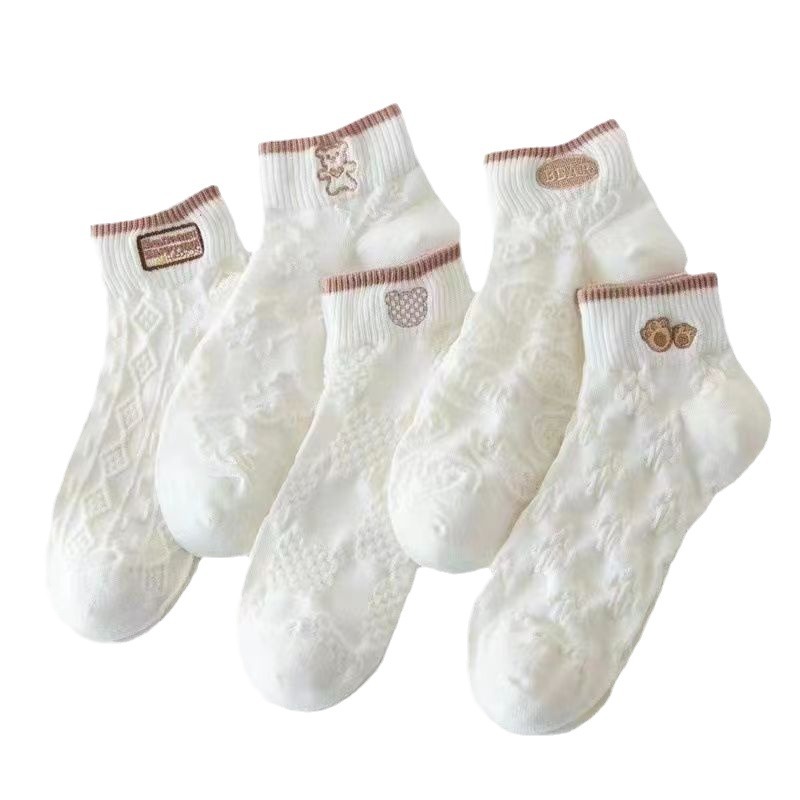 Picture of Socks women's summer thin bear boat socks ins sports men's spring and summer socks breathable with invisible socks wholesale