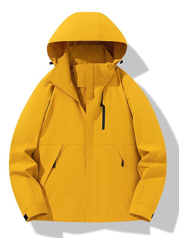 Jackets for Men and Women, Men's Windproof Spring and Autum Fashion Brand Loose Detachable Hood Work Jacket Outdoor Mountaineering Clothing