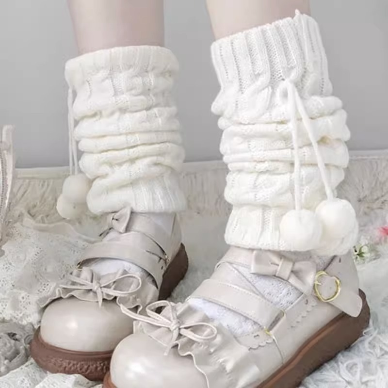 Japanese Lolita warm calf protection socks thickened Lolita Lolita short mid-calf pile socks jk female cute