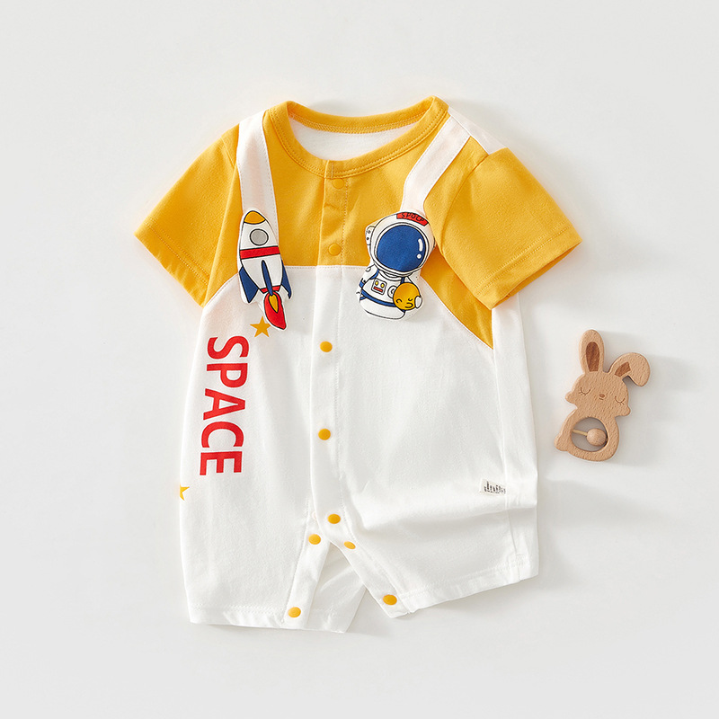 Picture of Baby's jumpsuit summer thin cotton newborn clothes for boys and girls baby super cute climbing clothes cute short sleeve ha clothes