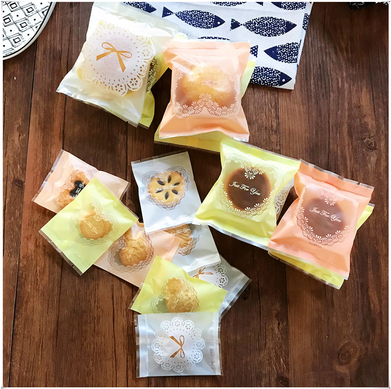 Lace Snowflake Crisp Cake Baking Packaging Bag Mid-Autumn Moon Cake Egg Crisp Biscuits West Point Machine Seal Bag 100