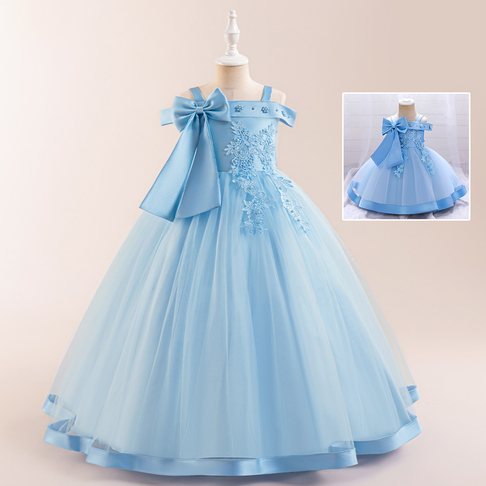 Picture of Amazon New Children's Dress Girls' Birthday Dress Stage Performance Princess Dress Mesh Embroidered Tutu Dress Sisters