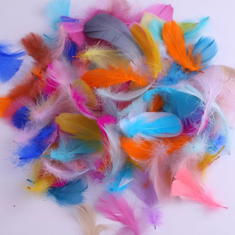 Picture of diy handmade color floating feather goose feather dream catcher wave ball gift box filling decoration materials