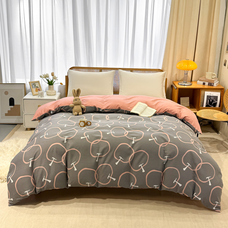Picture of Cotton brushed duvet cover single piece modern simple single double dormitory thickened quilt cover pure cotton duvet cover single piece