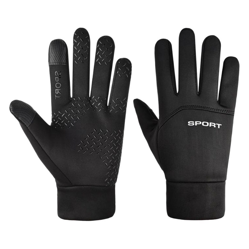 Windproof Waterproof fleece-lined Warm Waterproof Riding Non-slip Full Finger Riding Sports Outdoor Fitness Fishing Long Finger Gloves