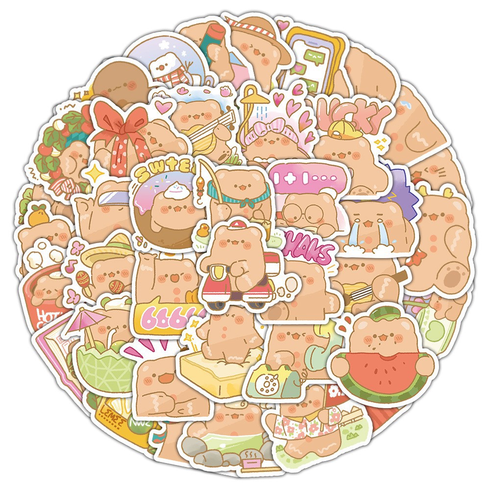 Picture of Original sponge bear stickers cartoon cute bear personality creative phone case luggage student stationery waterproof stickers