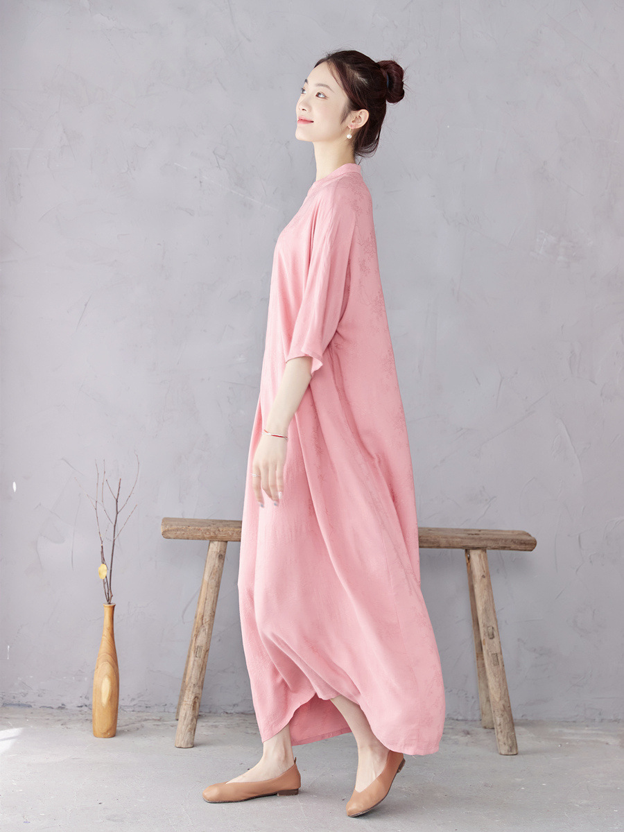 Elegant Age-reducing Cheongsam Dress Improved New Chinese Long Women's Summer dress plus size Powder Young Olive Green