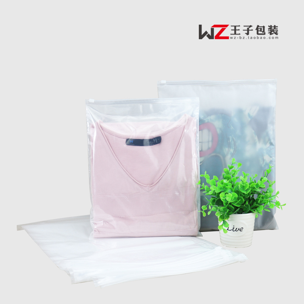 Spring and autumn zipper bag wholesale pe transparent plastic packaging bag printing frosted self-sealing bag eva zipper bag in stock