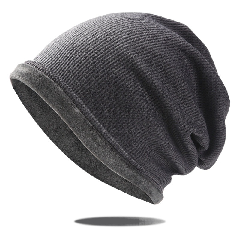 Cross-border Hot-selling Hat Men's fleece-lined Warm Autumn and Winter Pullover Cap Korean-style All-match Knitted Outdoor Casual Heap Hat for Women