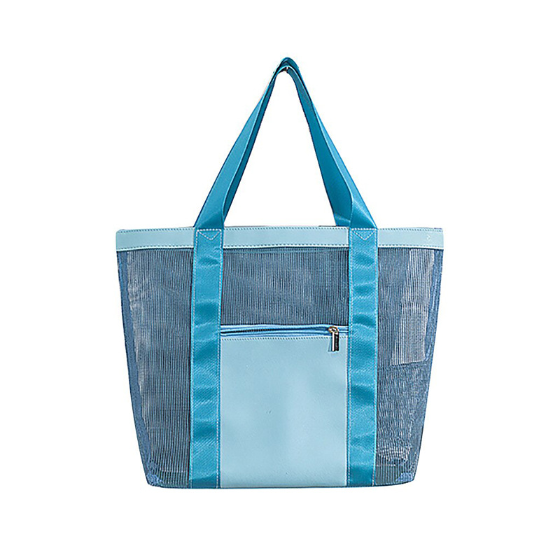 Picture of Travel Beach Bag Women's Portable Swimming Woven Bag Mesh Outdoor One-shoulder Swimwear Storage Bag Customizable