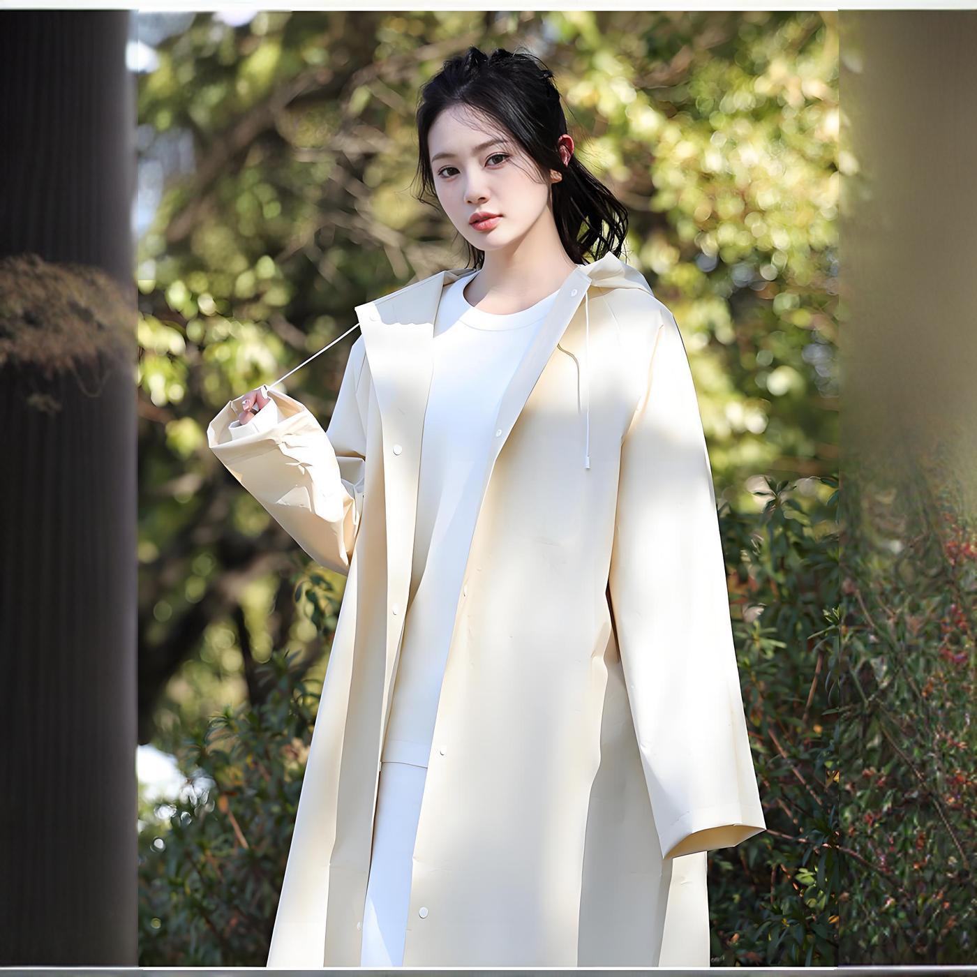 Picture of Thickened Disposable Raincoat Adult Frosted Unisex Eva Outdoor Lightweight One-Piece Extended Poncho Logo