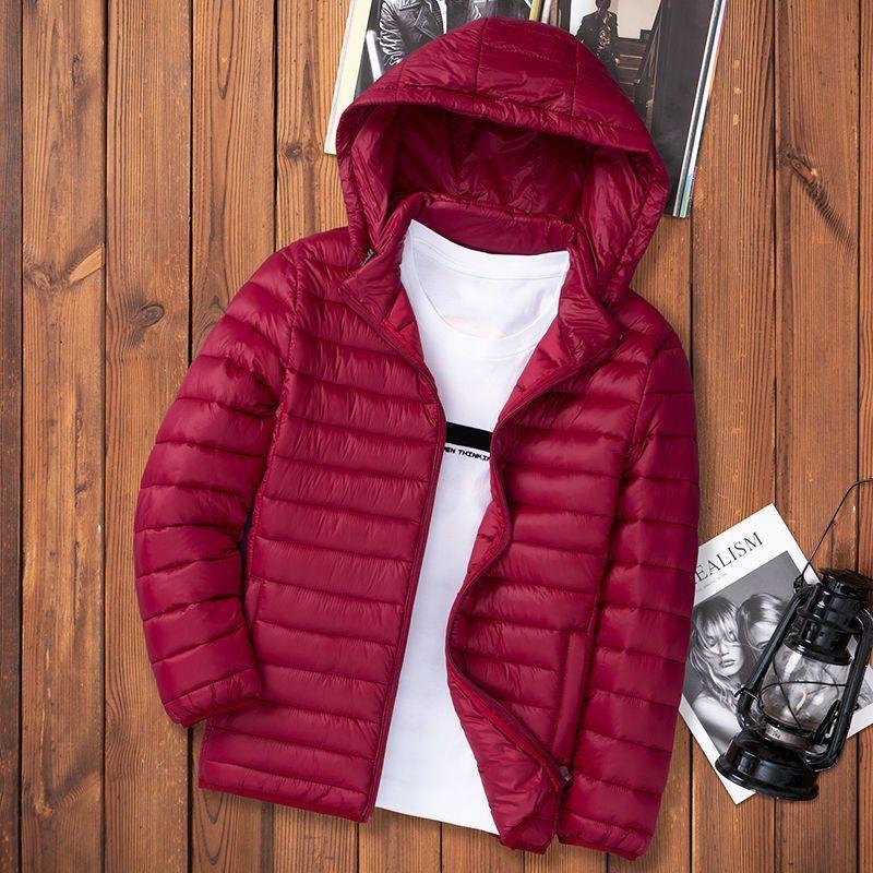 Picture of Light Down Cotton-padded Jacket Men's Autumn and Winter Cotton-padded Jacket New Short Vertical Collar Men's Casual Hooded Plus Size Lightweight Jacket