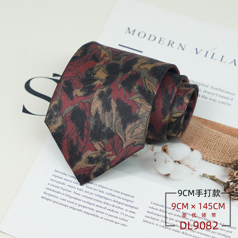 Picture of Dress tie men's Korean British style gentleman retro pattern 9CM hand-made student work business professional wear