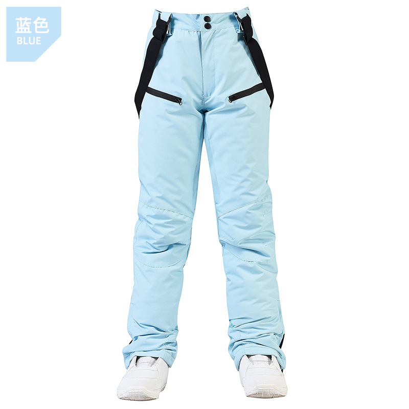 Picture of New Ski Pants Men's and Women's Strap Ski Pants Winter Windproof Waterproof Warm Thickened Snowboard Double Ski Pants
