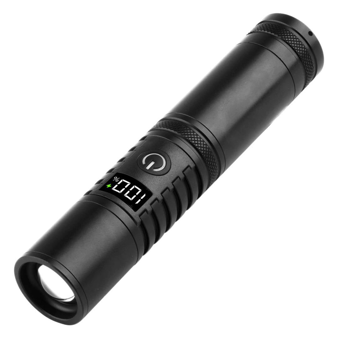 2024 New telescopic zoom flashlight white laser aluminum alloy outdoor lighting super bright mini flashlight