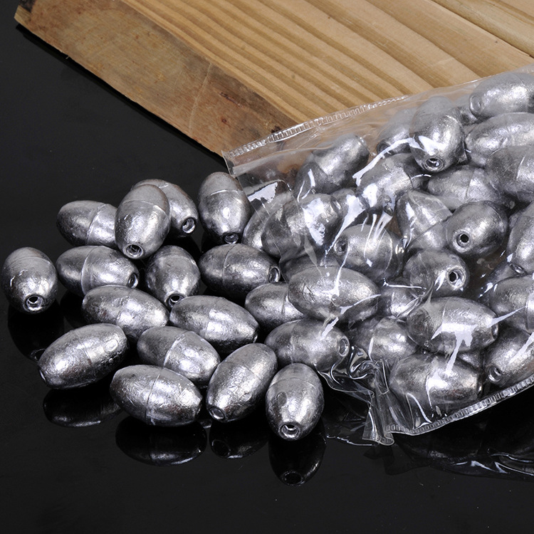 Picture of Aohu olive-shaped lead pendant pure lead production Tongxin fishing pendant fishing gear wholesale multiple grams