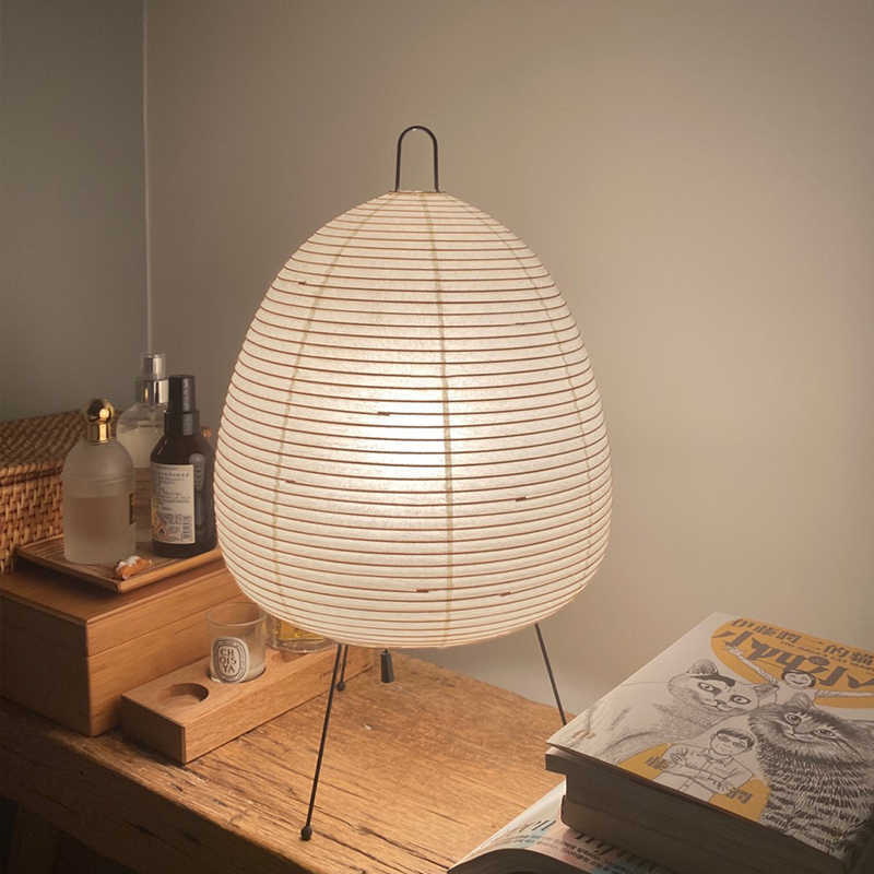 Isamu Noguchi Japanese Style Silent Table Lamp Bedroom Advanced Sense ins Style Atmosphere Creative Living Room Bedside Rice Paper Table Lamp