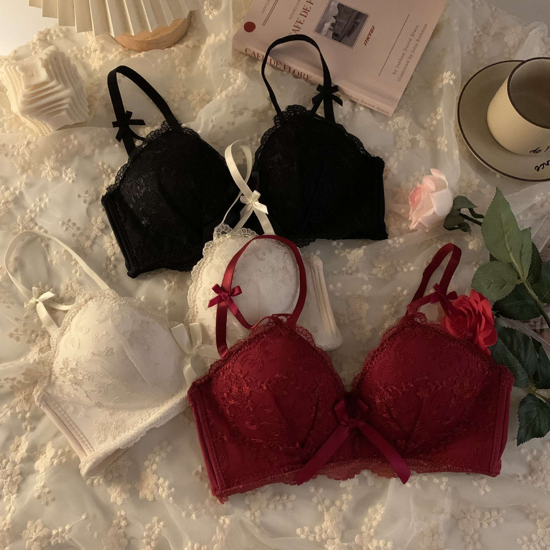 Girl's wireless push up bra women's summer 2022 new sexy lace breast bra fashion