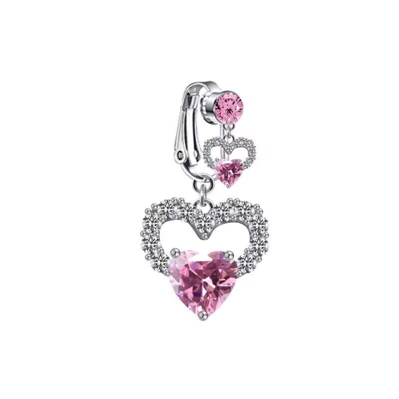 Picture of Gaby European and American Cross-Shaped Navel Ring Planet Moon Navel Ring Navel Ornament Rabbit Heart Non-Porous Navel Nail Ear Clip Dual Use