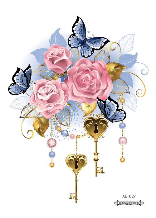 Picture of Cross-border New Waterproof Chest Tattoo Sticker Original Big Figure Sexy Flower Arm Tattoo Sticker Disposable Tattoo Sticker
