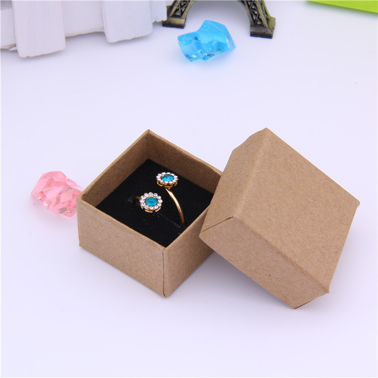 Picture of in stock supply DIY earrings jewelry packaging box heaven and earth cover small paper box retro kraft paper ring box wholesale