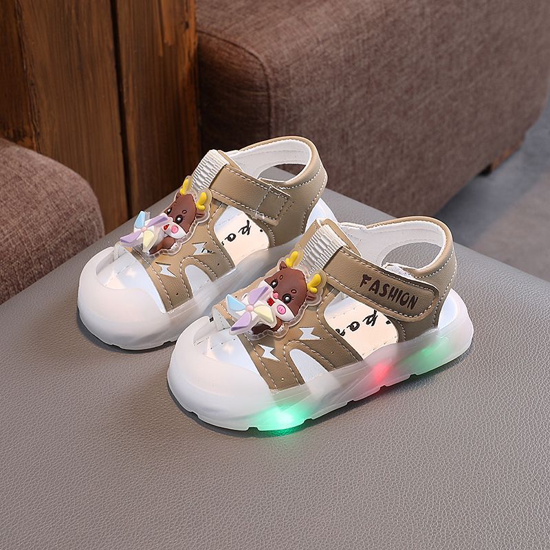 Picture of 2024 summer new 0-1-3-6 years old children's sandals children's shoes luminous toddler shoes soft