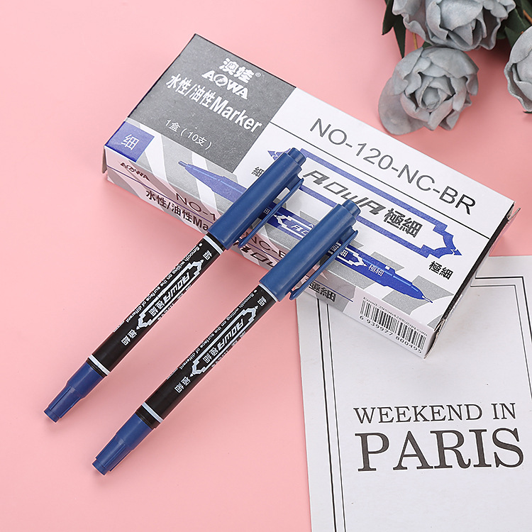 Picture of 120 double head water-based marker student painting Gouxian pen small double head logistics Mark sign pen manufacturers wholesale