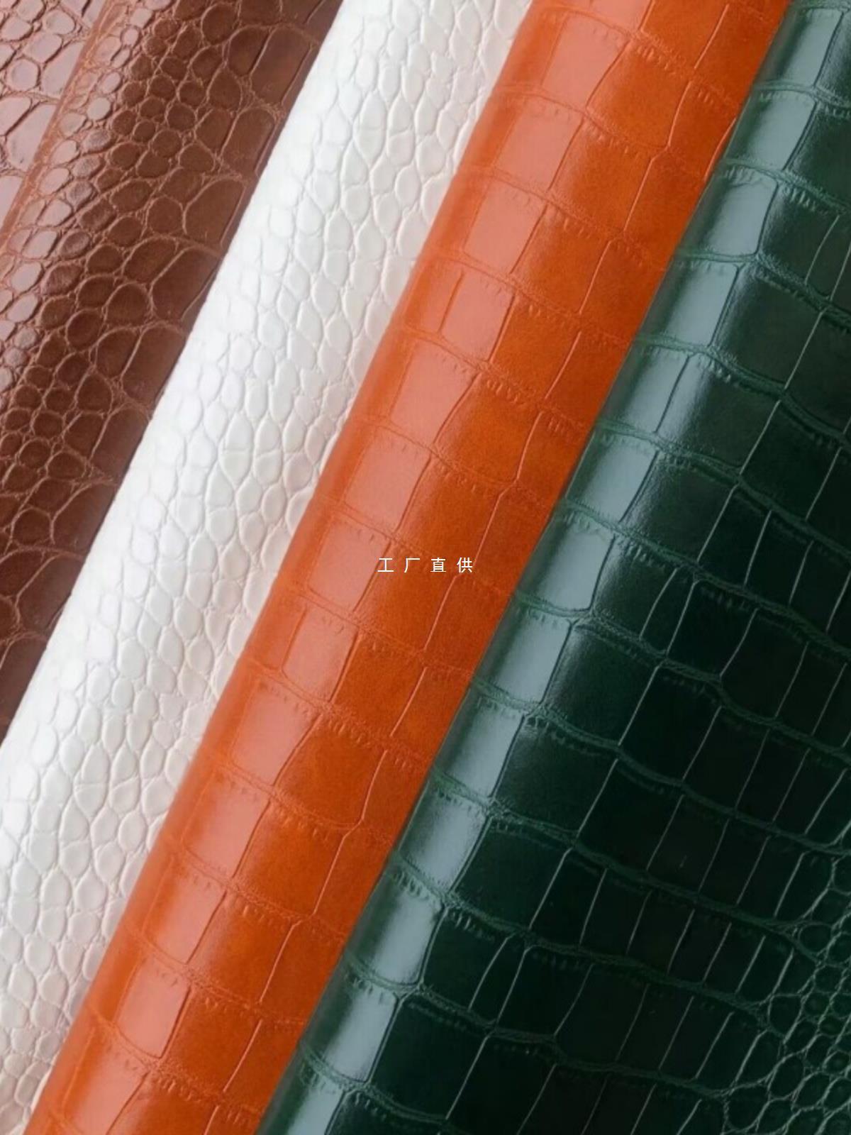 matte oil bright crocodile pattern PVC artificial leather soft and hard bag sofa sliding door KTV decoration DIY fabric