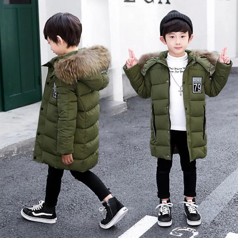 Picture of Boys' Cotton-padded 2021 New Thickened Warm Cotton-padded Coat Winter Mid-length Korean Style Children's Cotton-padded Coat Winter Coat Trendy