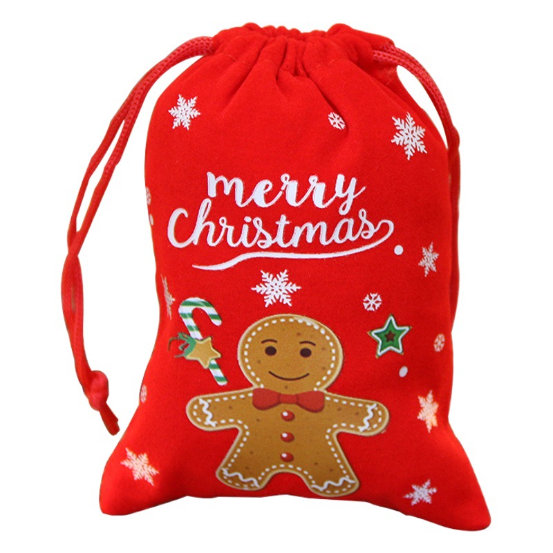 New Christmas Gift Bag Decoration Candy Bag Drawstring Flap Pocket Pants Ready-Made Cross-Border Gift Bag Christmas Decoration Packaging Bag