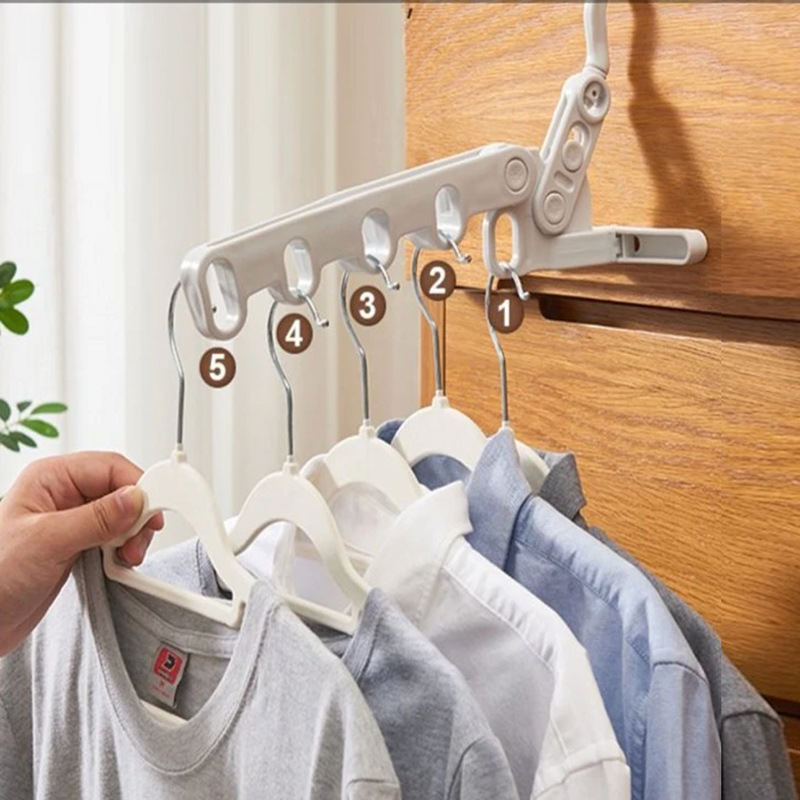 Picture of Travel Drying Rack Foldable Travel Portable Clothes Hanging Dormitory Hotel Indoor Drying Rack Foldable Five-hole Clothes