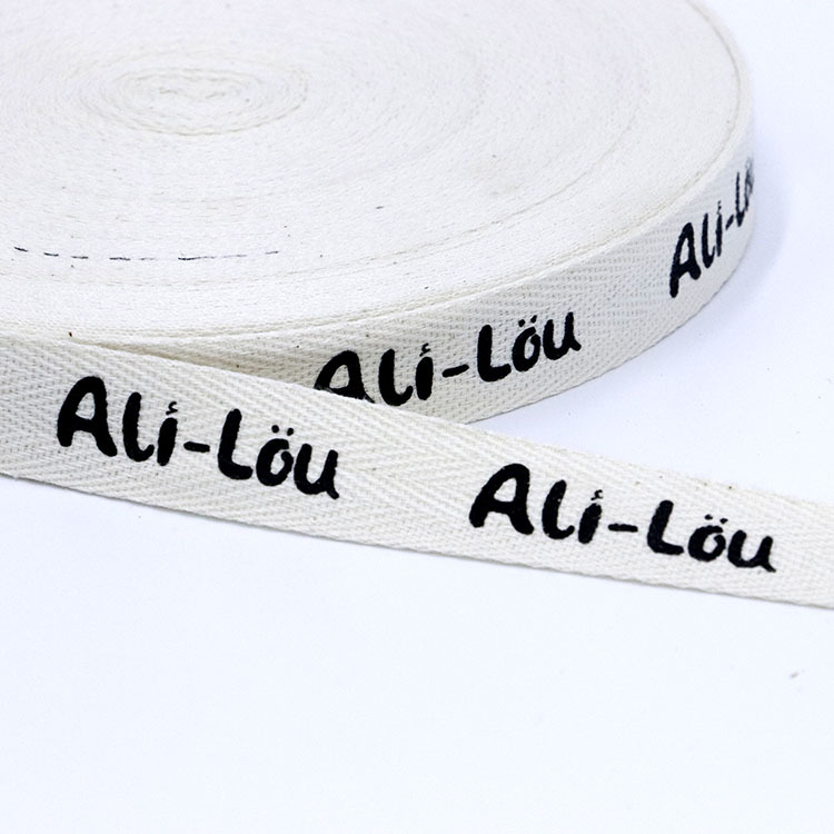 Picture of Herrings Cotton Belt White 2CM Pure Cotton Ribbon Logo Printing Rear Collar Ribbon Washed Trademark Ribbon Collar