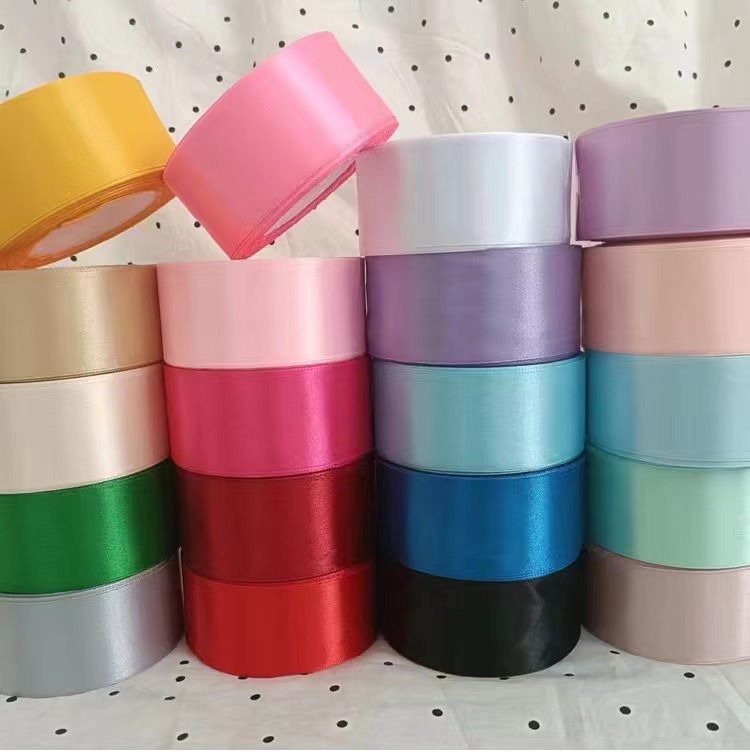 Factory Store 4cm Ribbon Satin Ribbon Cake Ribbon Flower Bouquet Wedding Supplies Wedding Candy Box Packaging Ribbon