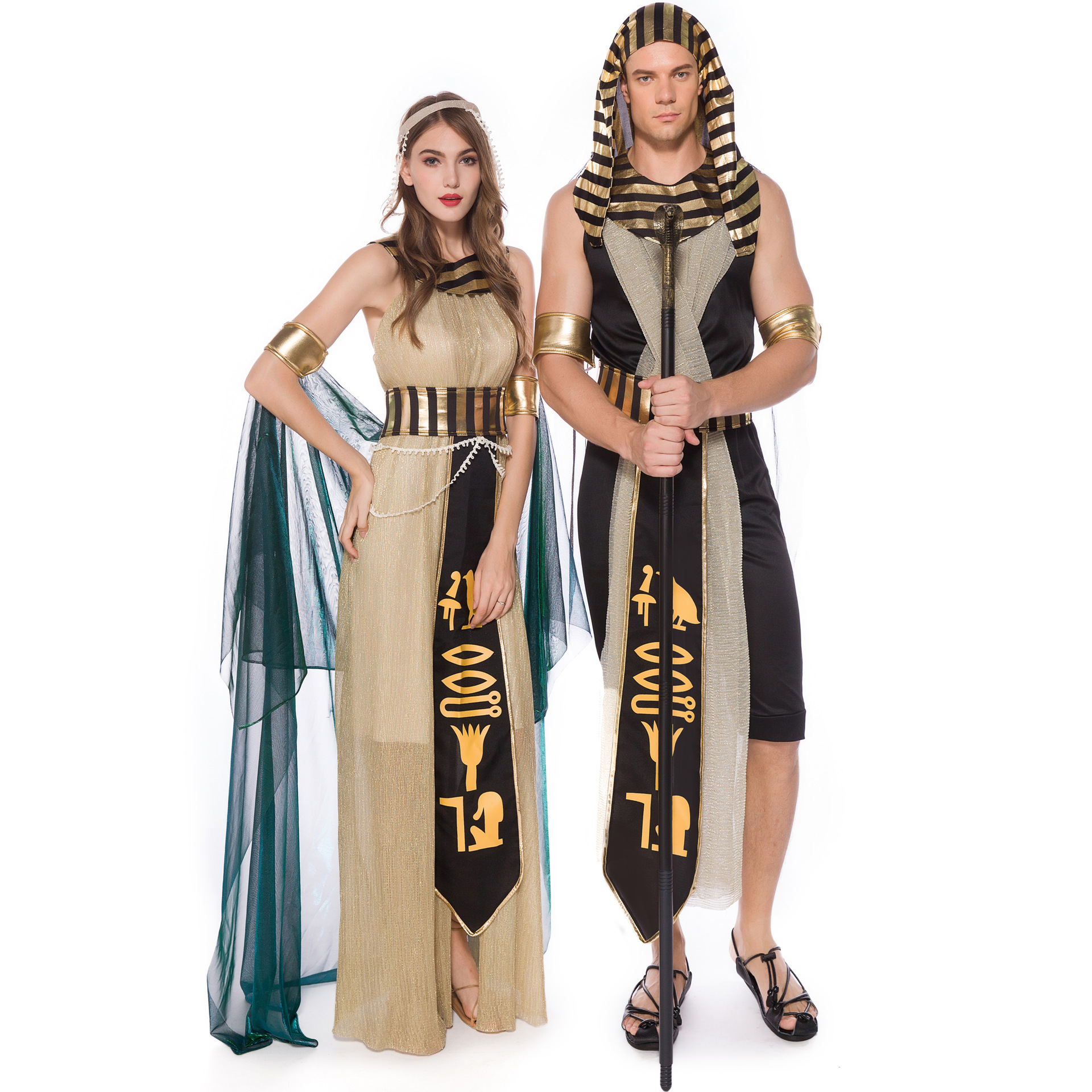 M-XL Greek Goddess and Prince Costume Couple's Day of the Dead Masquerade Performance Costume Halloween Costume
