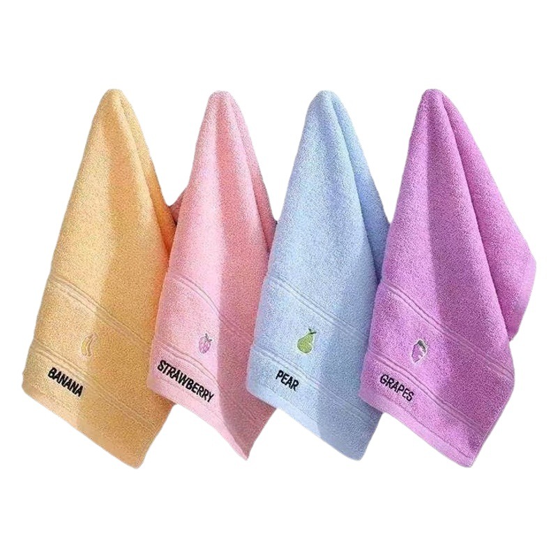 Factory wholesale 14 weak twist embroidery fruit cartoon animal puppy children's small towel kindergarten hand towel children's towel