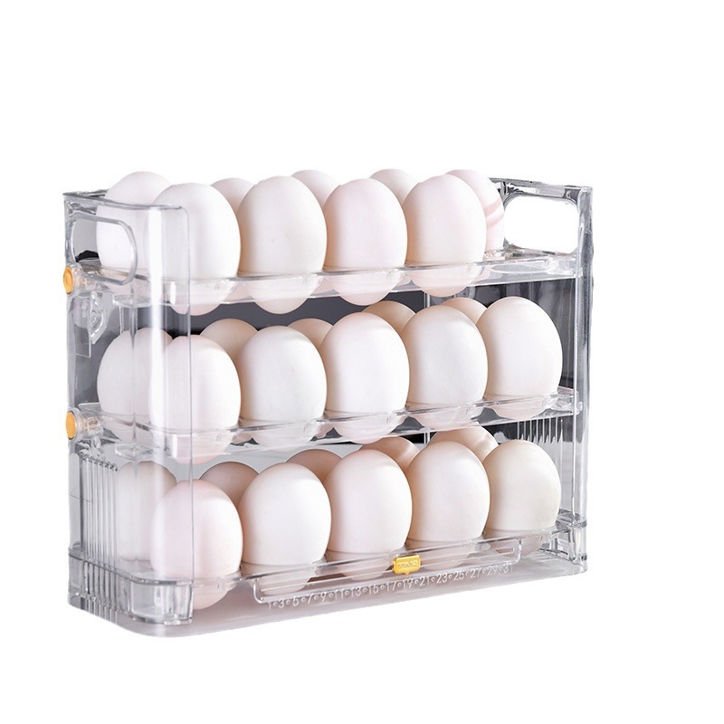Picture of Egg storage box kitchen fresh-keeping egg box storage artifact refrigerator side door egg holder flip egg rack