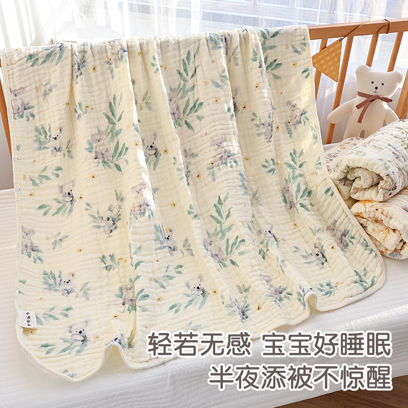 Picture of Baby Gauze Bath Towel Six-Layer Bamboo Cotton Baby Blanket Universal Soft and Absorbent Kidsren's Large Size Bath Towel for All Seasons
