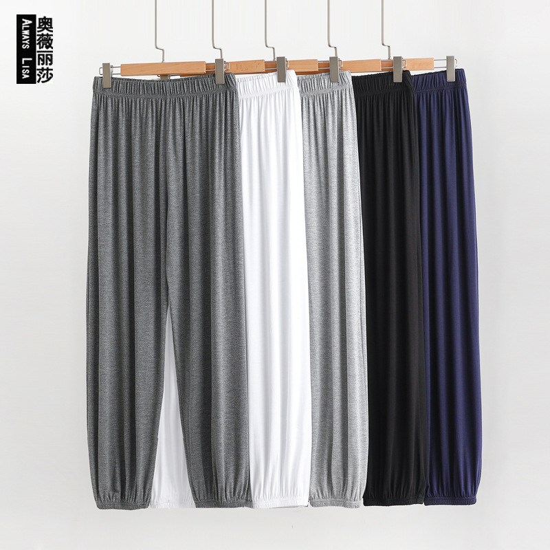 Modal Men's Anti-mosquito Pants Summer Thin Pajama Pants Home Pants Outwear Loose Casual All-match Bloomers
