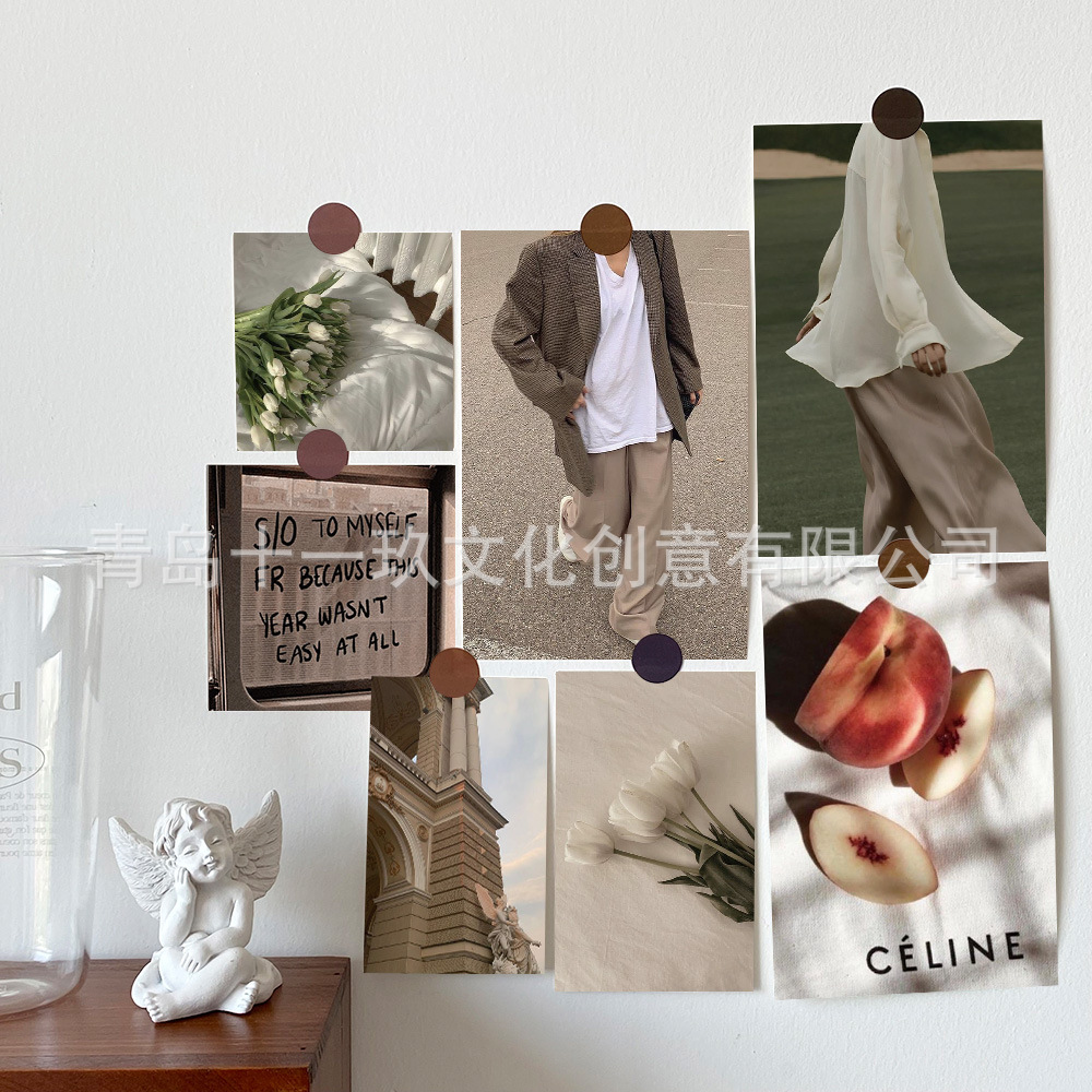 15 simple ins style card warm heart message card postcard indoor bedroom wall high-grade decorative wall stickers