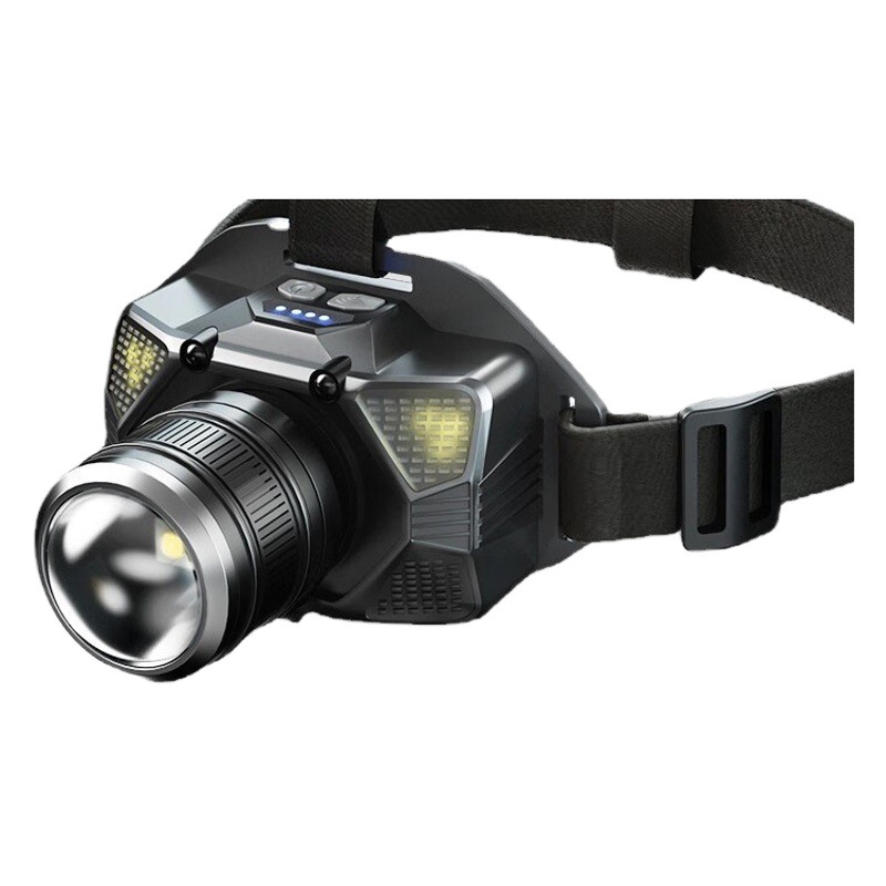 Wallson Manufacturer W81 Strong Light Headlight Long-Range Rechargeable Head-Mounted Led Miner's Lamp Night Fishing Zoom Sensor Headlight