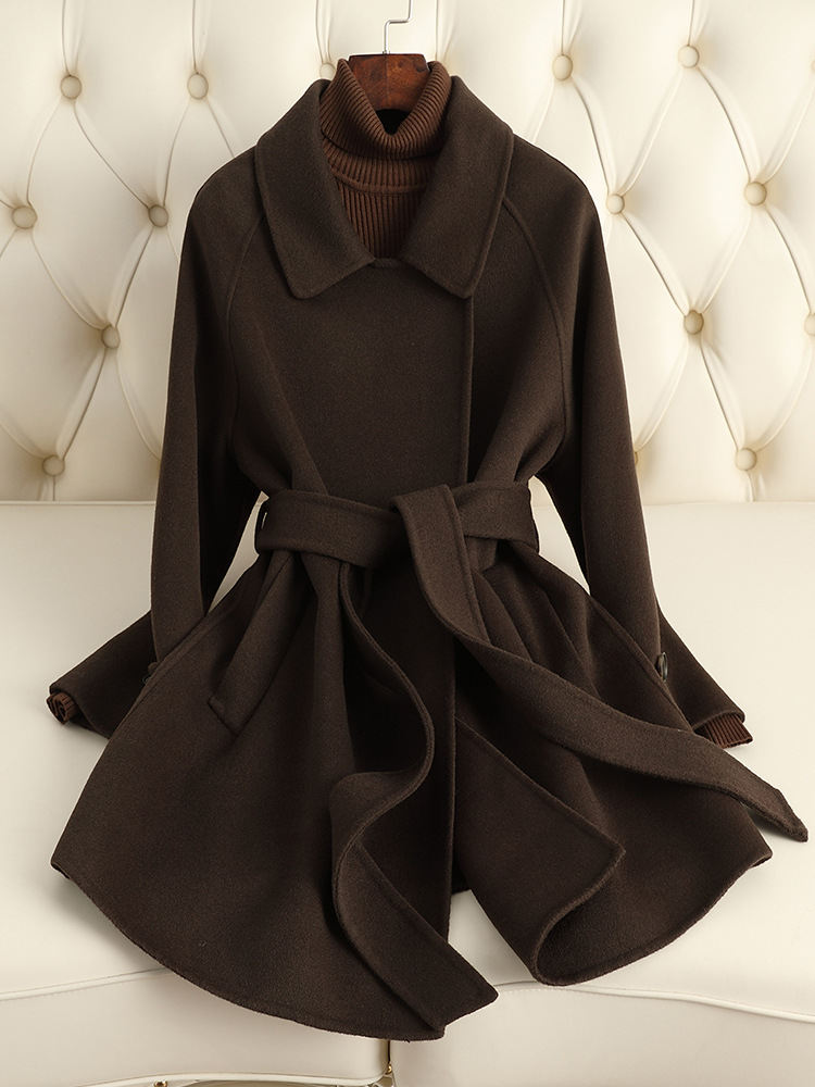 Picture of High-End Double-Sided Cashmere Outwear for Women 2025 Autumn and Winter New Loose Small Mid-Length Woolen Outwear for Women
