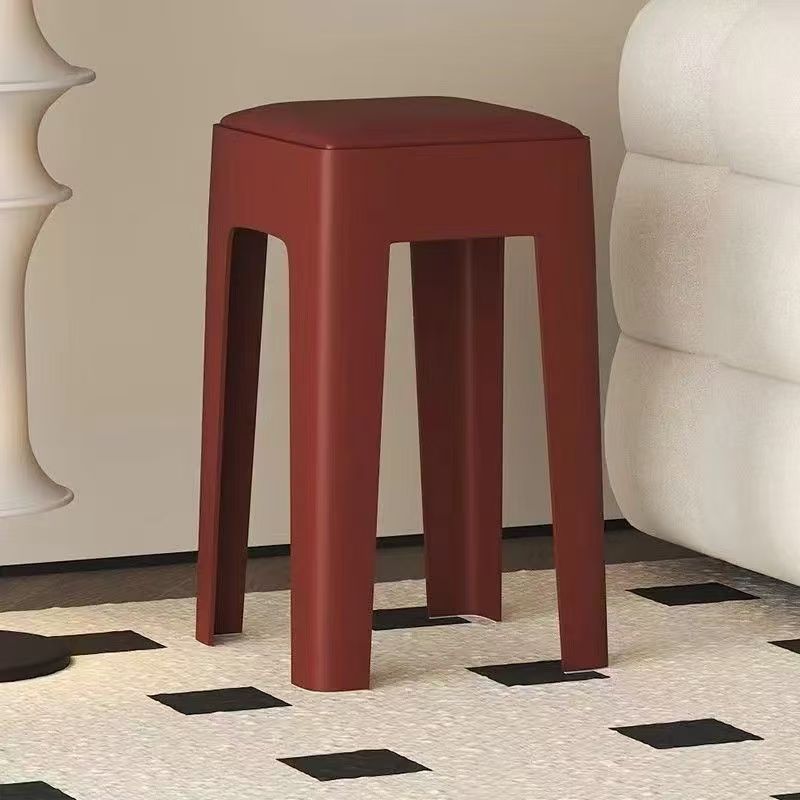 Picture of Plastic stool upholstery thickened household stackable living room modern simple bench comfortable for long sitting commercial dining chair