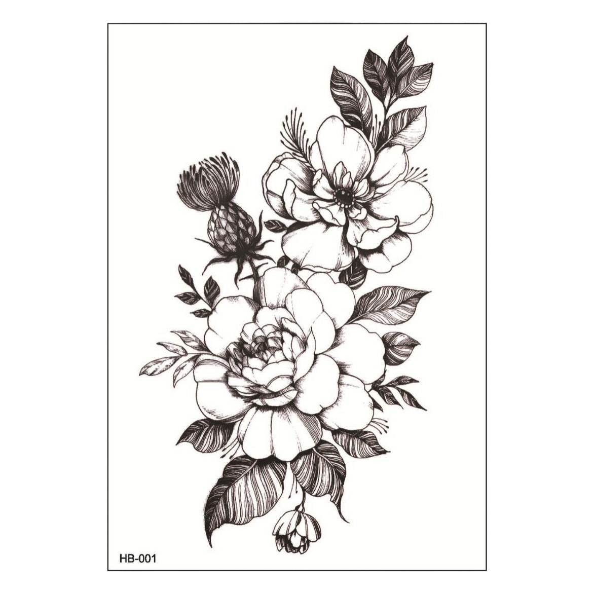 23 new full arm tattoo stickers black and white big picture simulation Animal Flower half arm men and women in stock tattoo stickers wholesale
