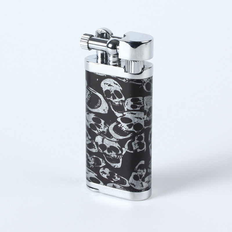 Picture of Grinding wheel open flame cigarette lighter gas creative inflatable Langsheng oblique fire lighter metal pipe mini lighter gift